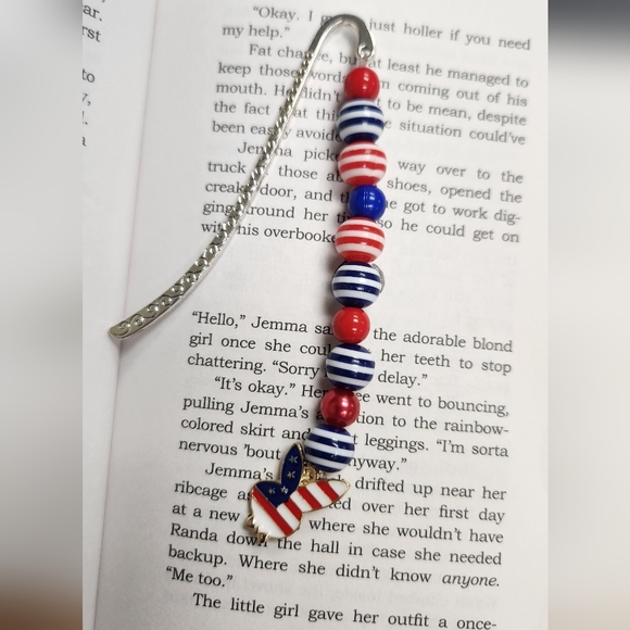 Playboy Bunny American Flag Beaded Bookmark - Picture 1 of 1